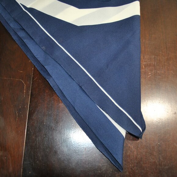 Vintage Navy Blue & White Striped Scarf - Picture 4 of 10